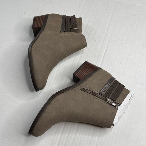 Market and Spruce Sylvie Strappy Ankle Boot in Olive Green NEW Size 6 - Picture 5 of 9